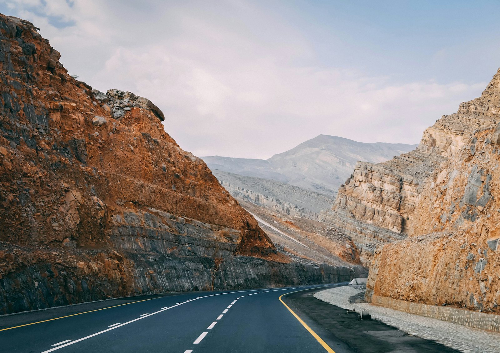 Ras Al Khaimah corniche and Hajar mountains
